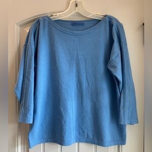 J.McLaughlin Blue Quarter Sleeve Modal Blend Sweater Size M